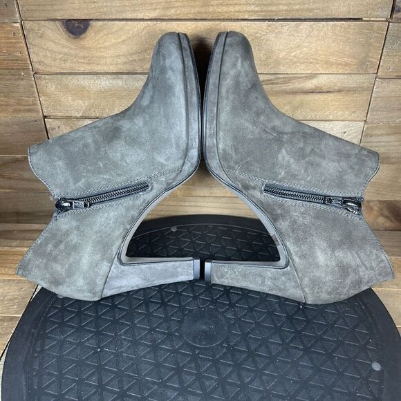 Paul Green Womens Size UK 3/US 5.5 Suede Gray Brown Heel Ankle Bootie - Picture 8 of 10